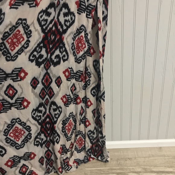 Red, Black Grey Pattern Maxi Dress - Picture 4 of 6